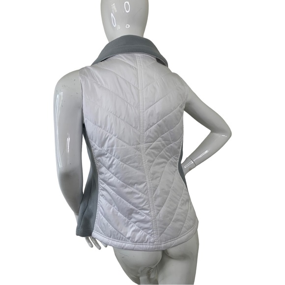 Columbia Women White Grey Vest Fleece Insulated Outdoor Full Zip jacket light L - Picture 4 of 13